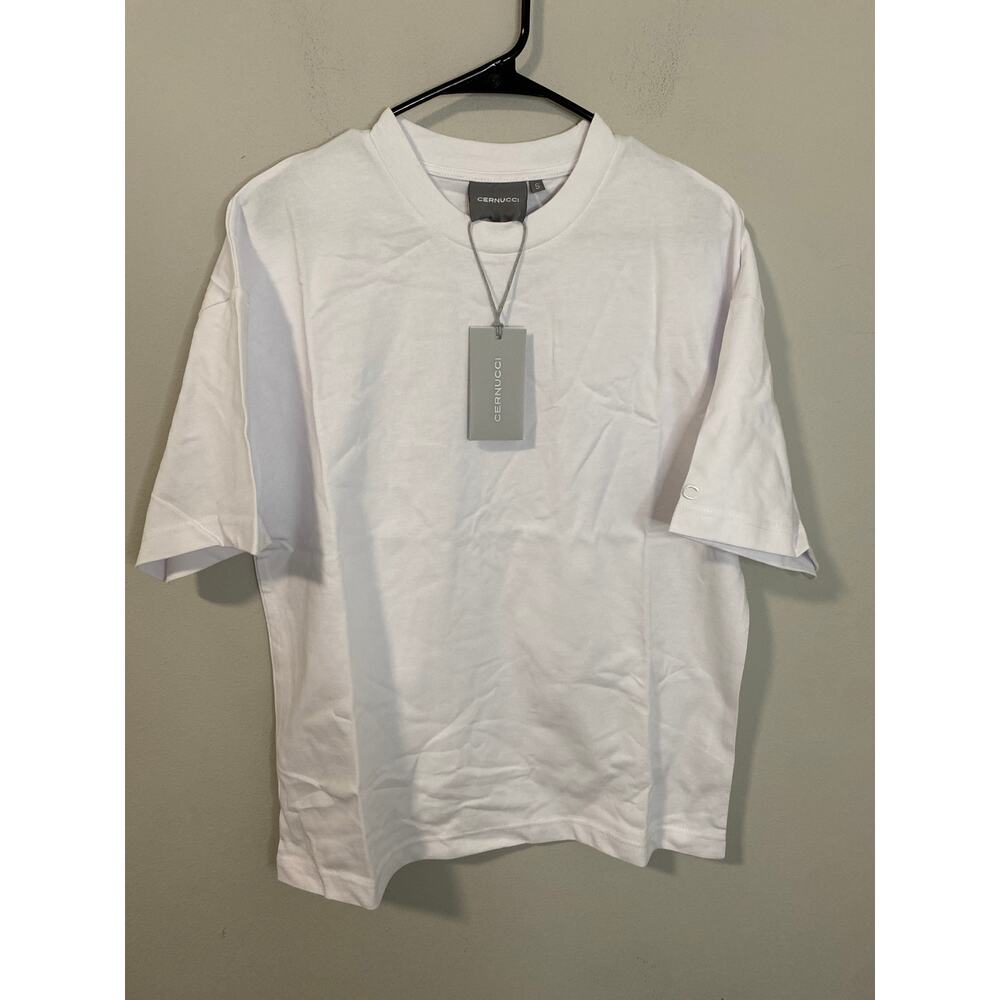 NWT Cernucci Streetwear Logo T-Shirt Urban Tee Regular Fit, White Size Small